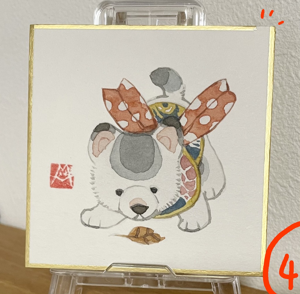 おめかしえのころ豆色紙【原画】