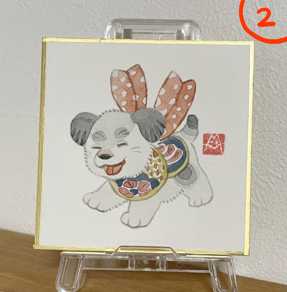 おめかしえのころ豆色紙【原画】