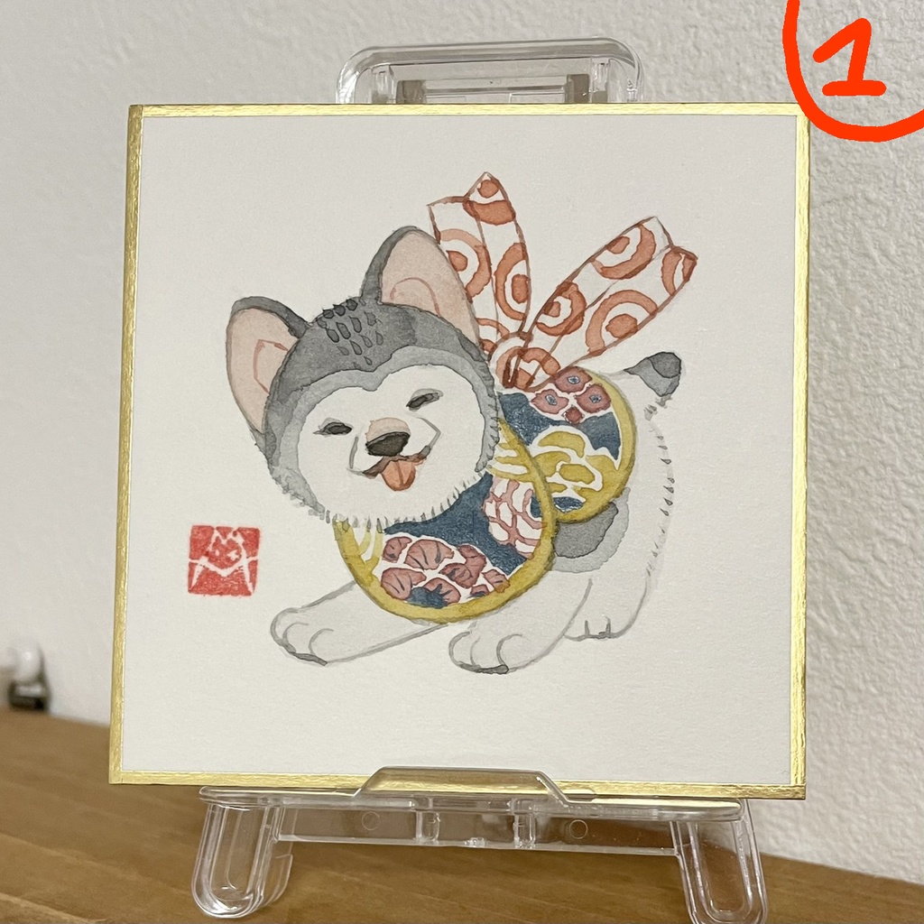 おめかしえのころ豆色紙【原画】