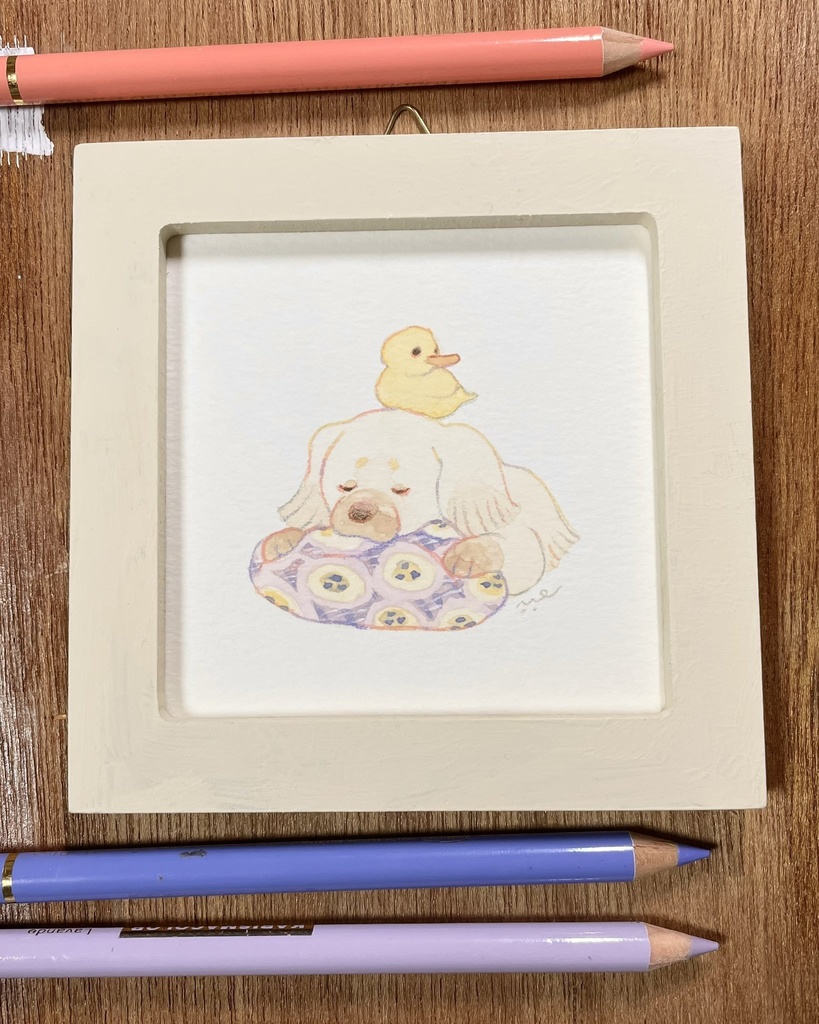 おねむ【額入ミニ原画】