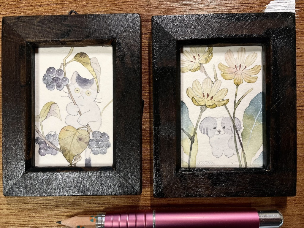 いぬねこのはら【額付ミニ原画】