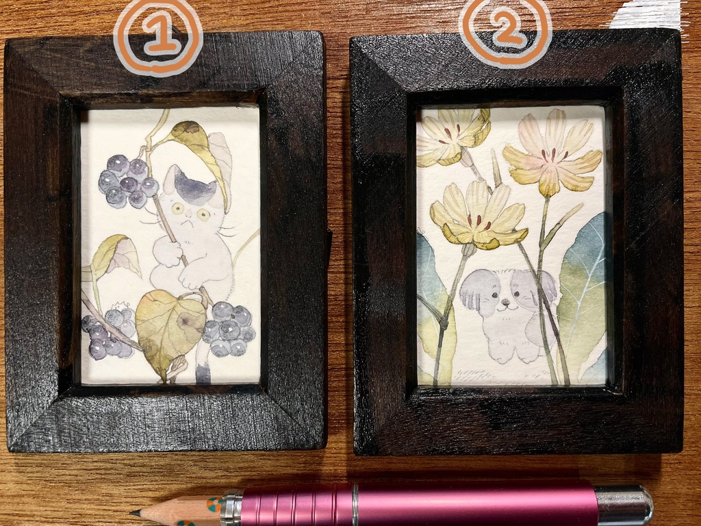 いぬねこのはら【額付ミニ原画】