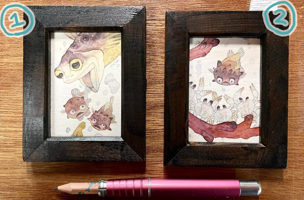 おだんごちゃん【額付ミニ原画】