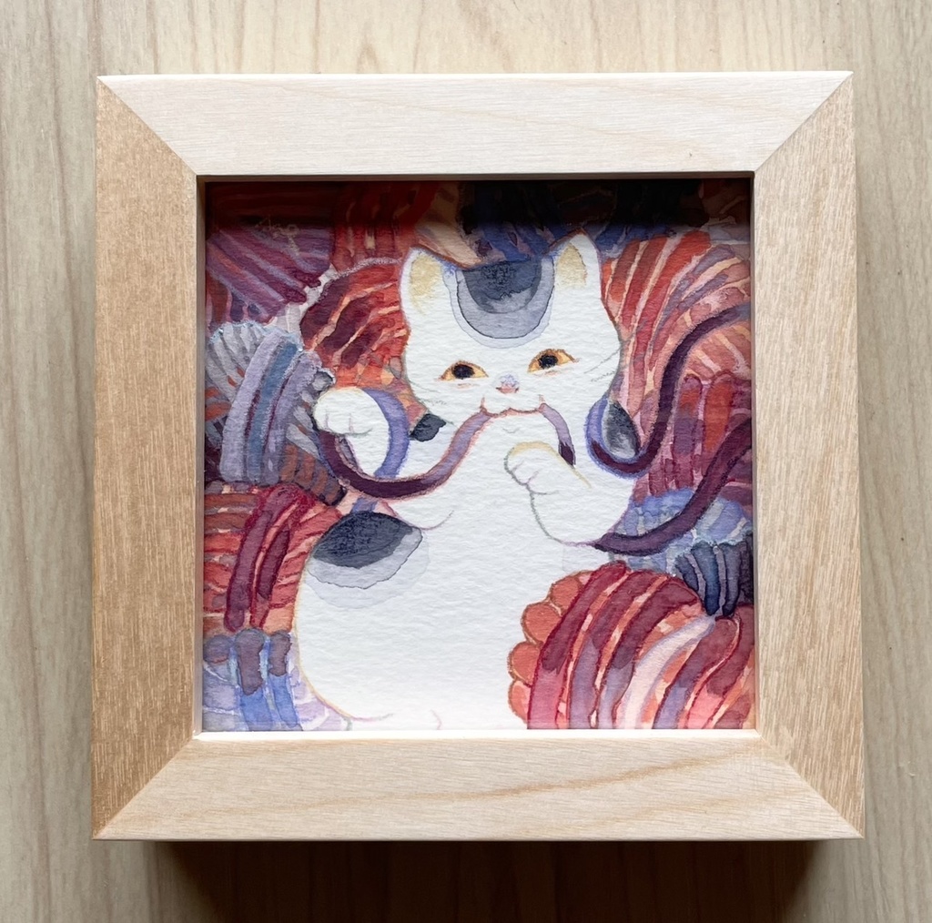 毛糸の海【額装小作品】