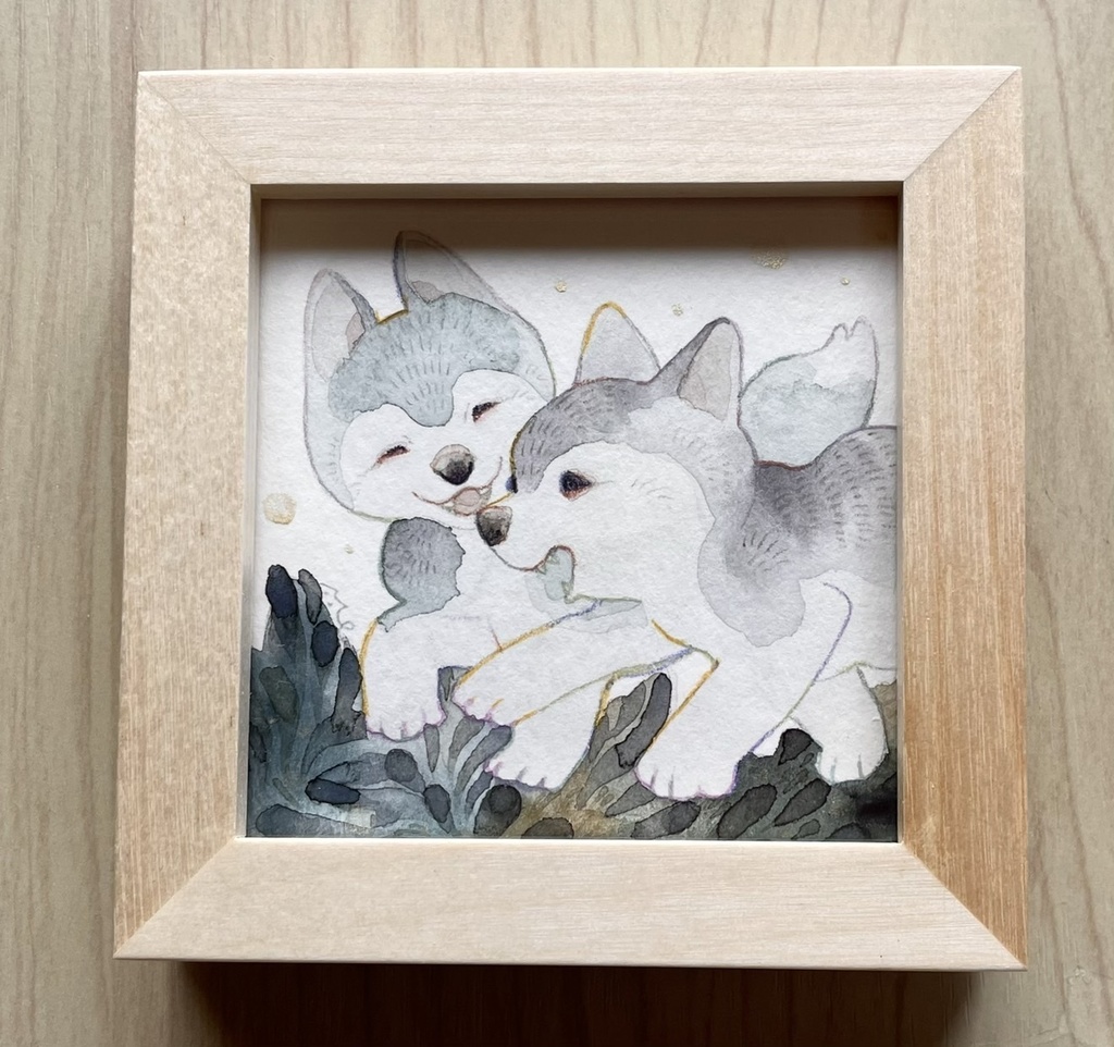 こいぬ星をさがして【額装小作品】