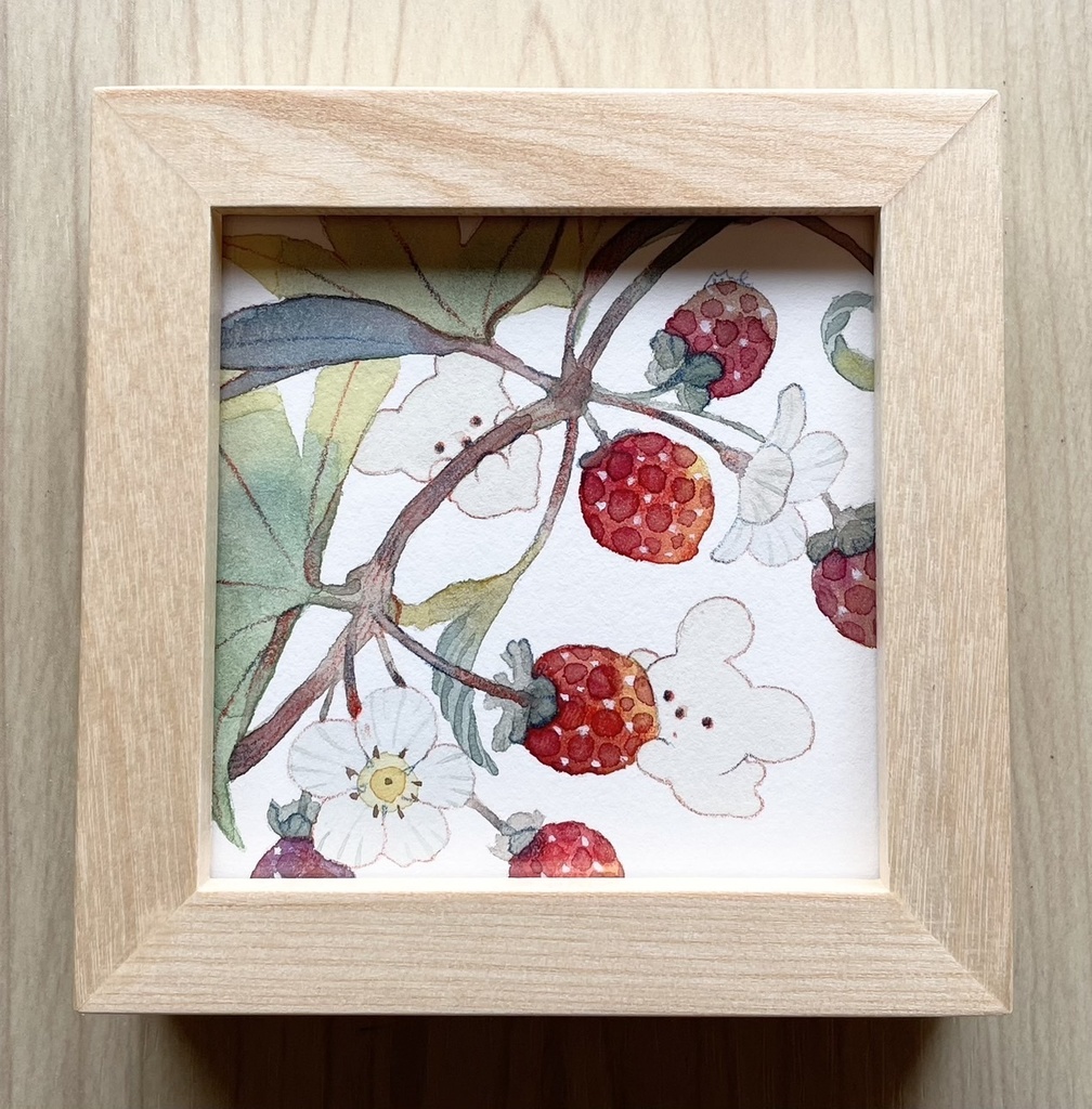 いちごつみ【額装小作品】