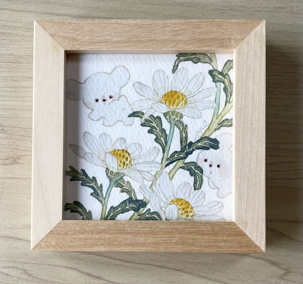 早春の白【額装小作品】