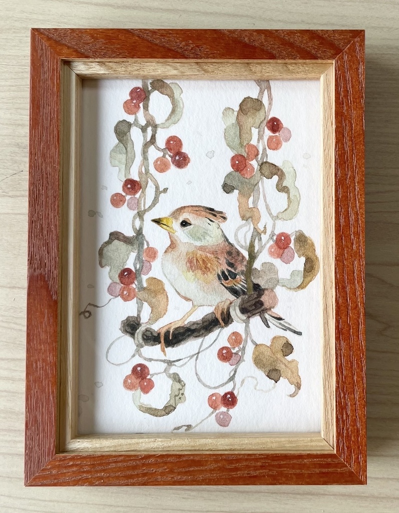 北風のブランコ【額装小作品】