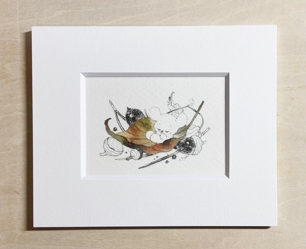 木漏れ日の揺り籠【額付きミニ原画】