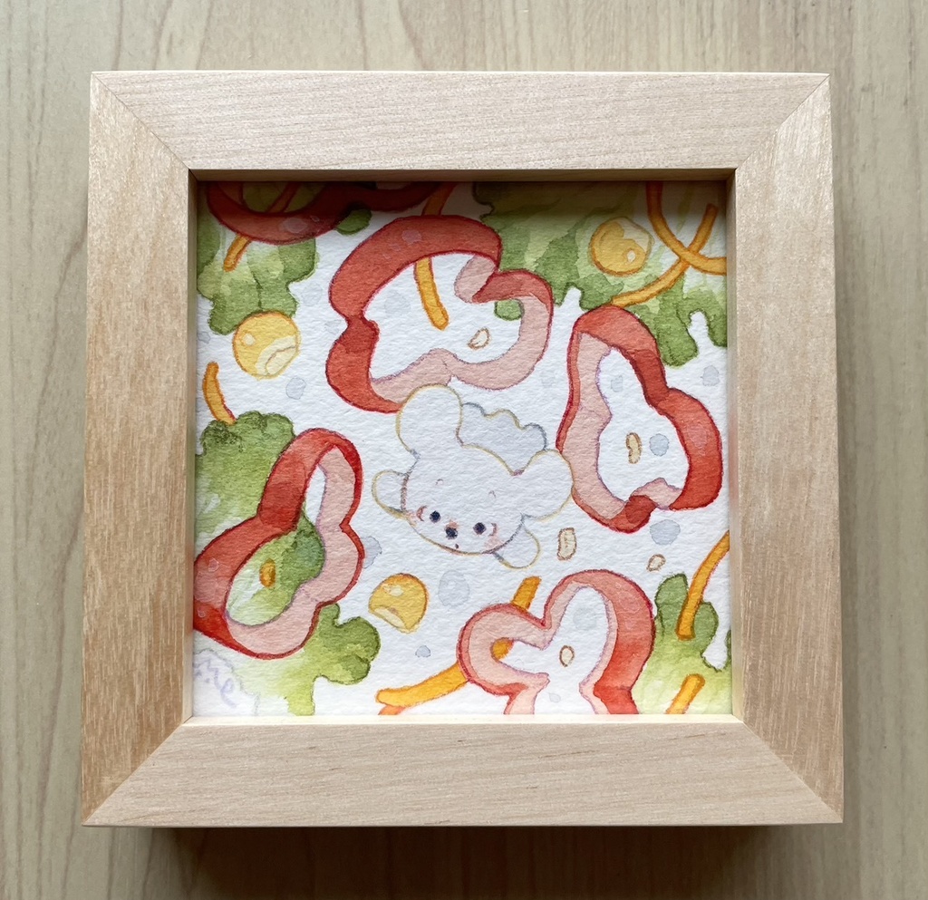 恋するサラダ【額装小作品】