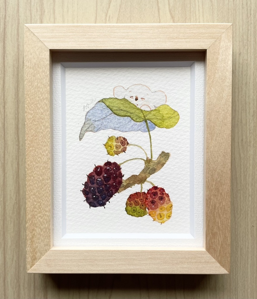 桑の葉のベッド【額装小作品】