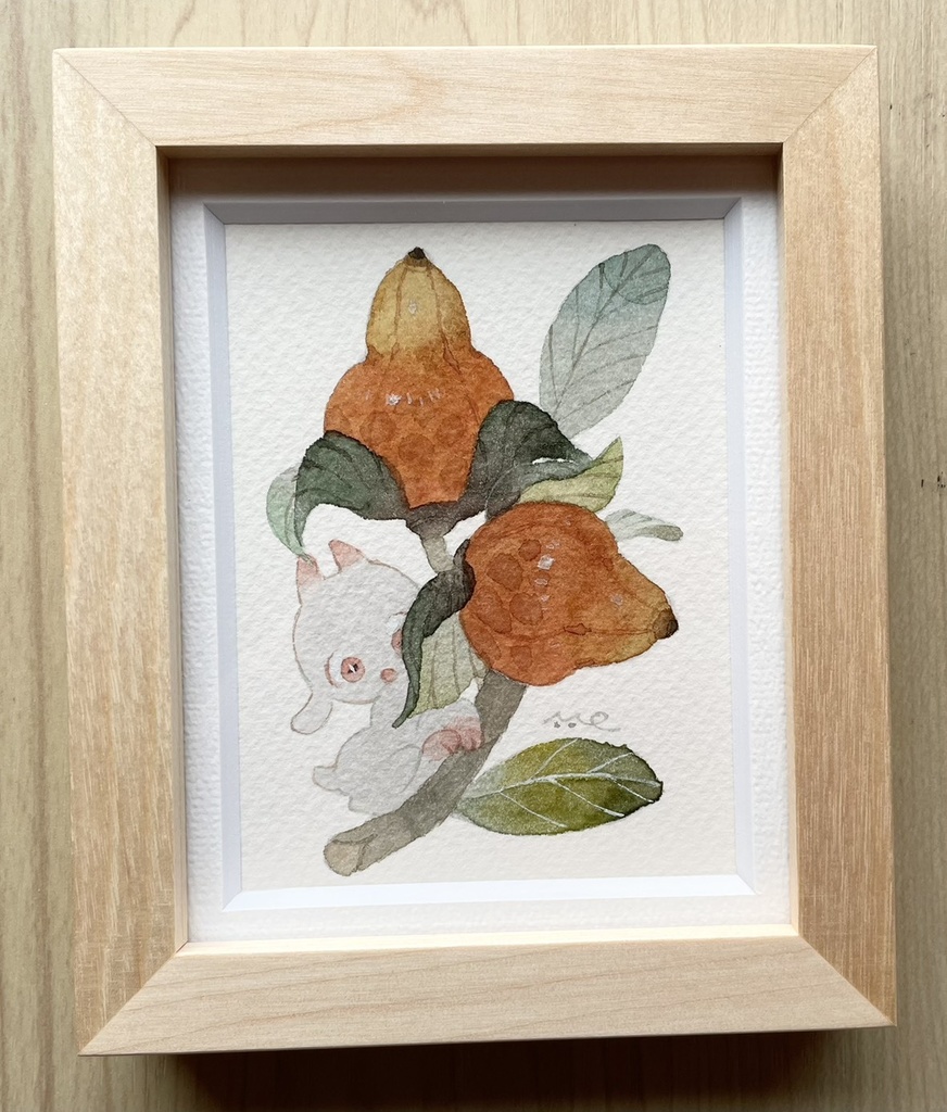 金色のきつね【額装小作品】