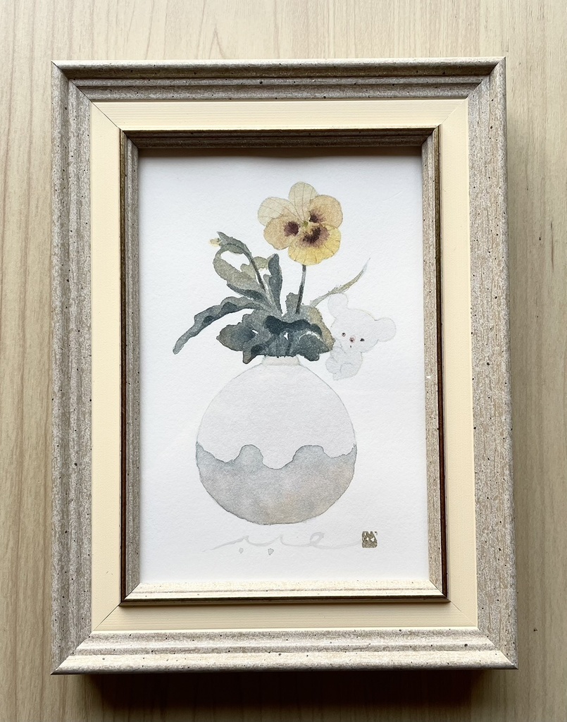 ミルクの溜息【額装小作品】