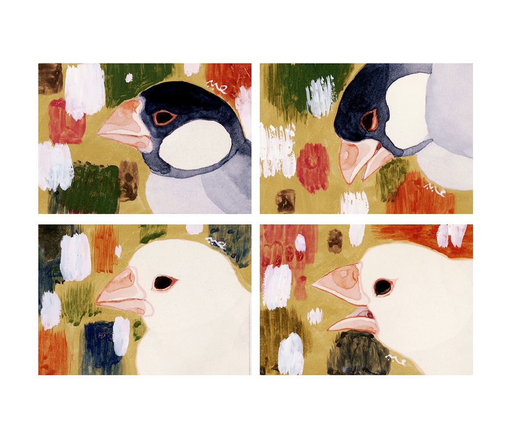 わたしの可愛い小鳥のはなし【額付ミニ原画】