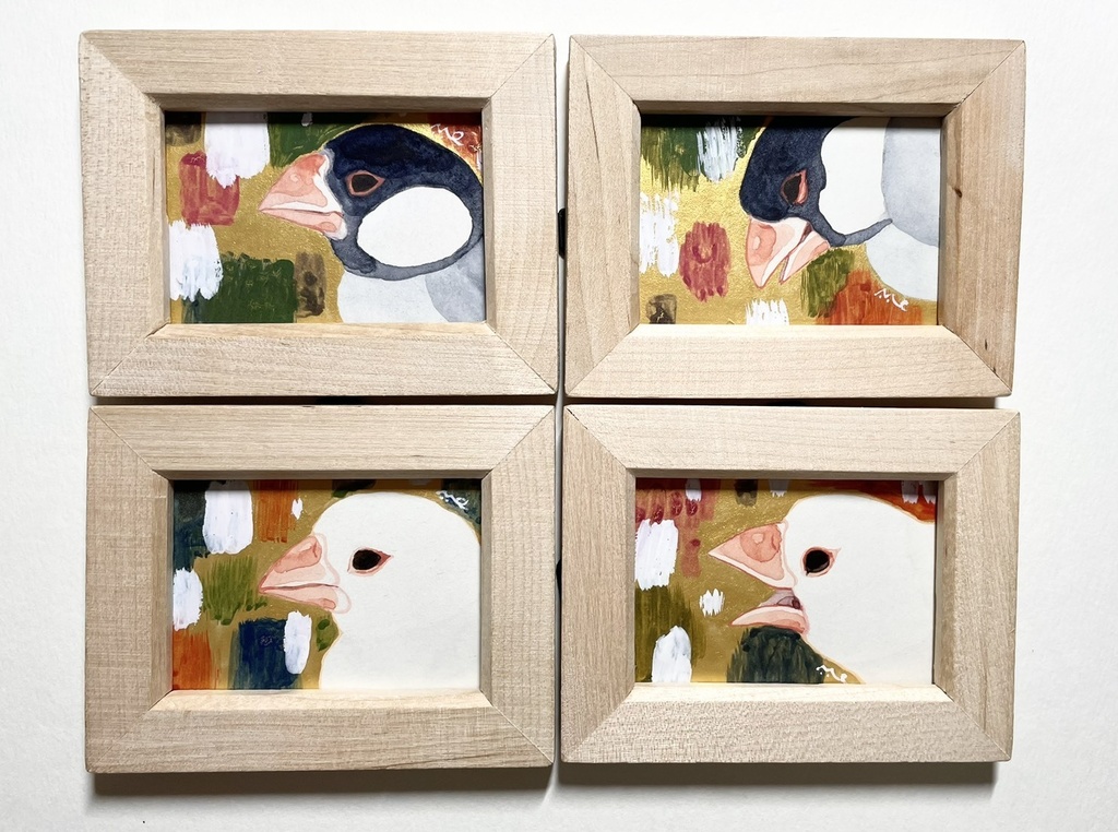 わたしの可愛い小鳥のはなし【額付ミニ原画】