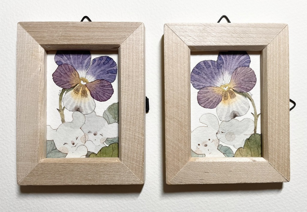 いたずらなキス【額付ミニ原画】