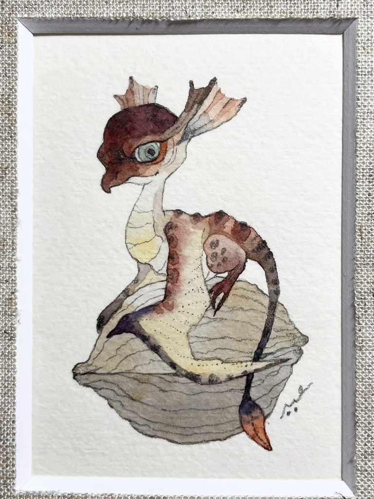 胡桃の赤ちゃん・おすましくん【額付ミニ原画】