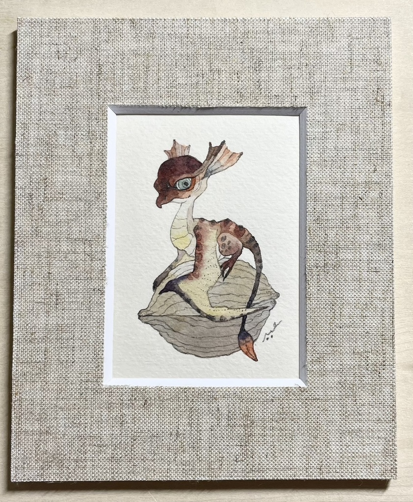 胡桃の赤ちゃん・おすましくん【額付ミニ原画】