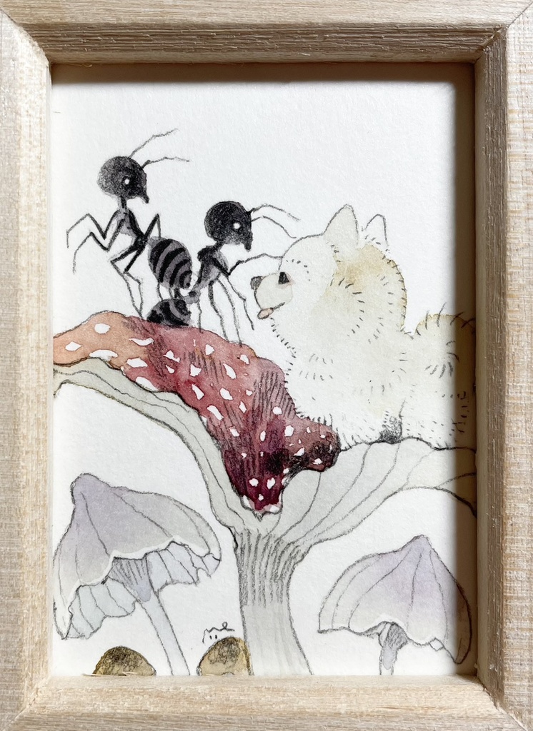 けむしかな【額付ミニ原画】