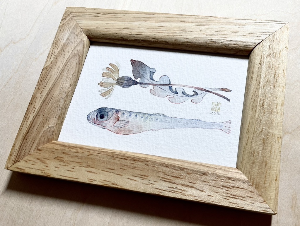 献花・吽【額付ミニ原画】