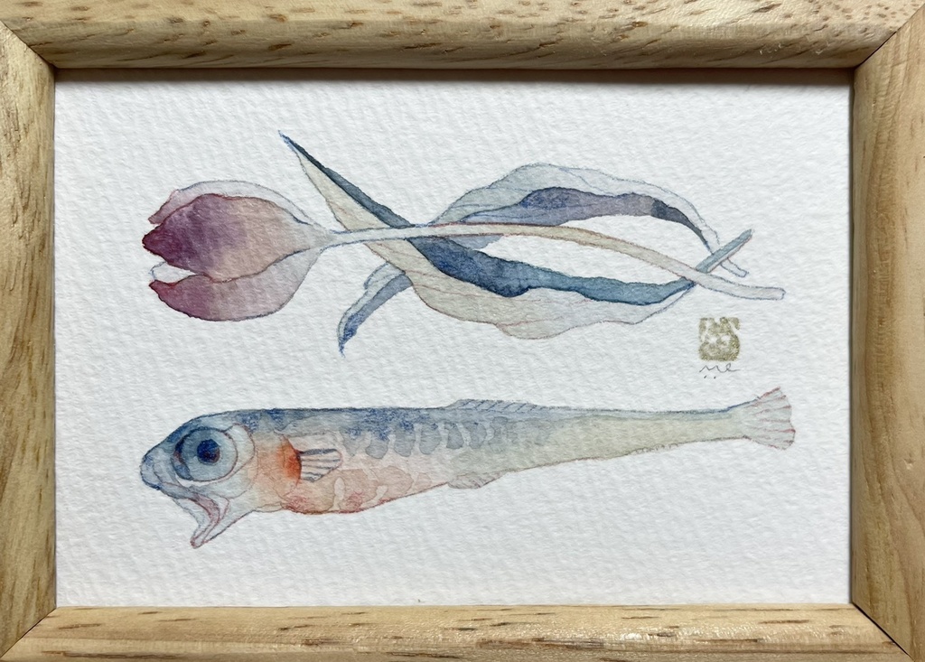 献花・阿【額付ミニ原画】