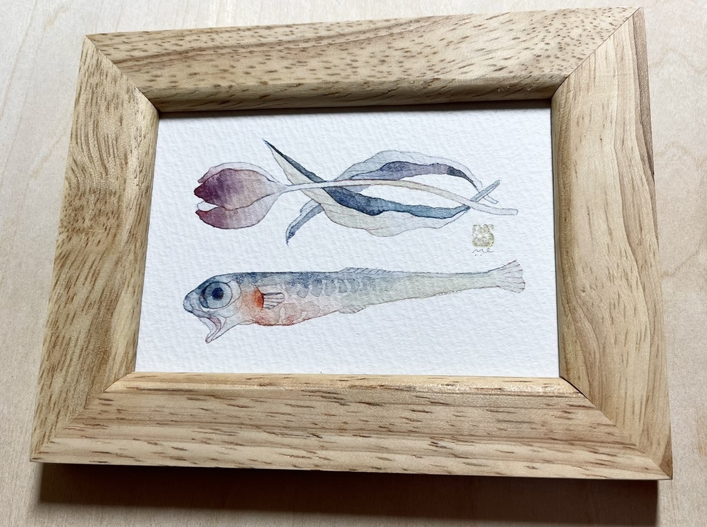 献花・阿【額付ミニ原画】