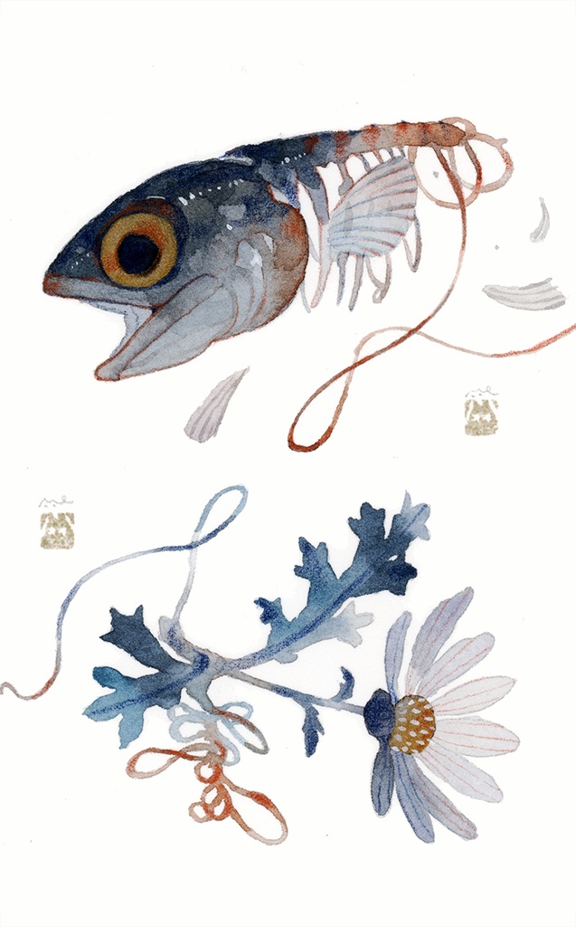 心残りをほぐして(つち)【額付ミニ原画】