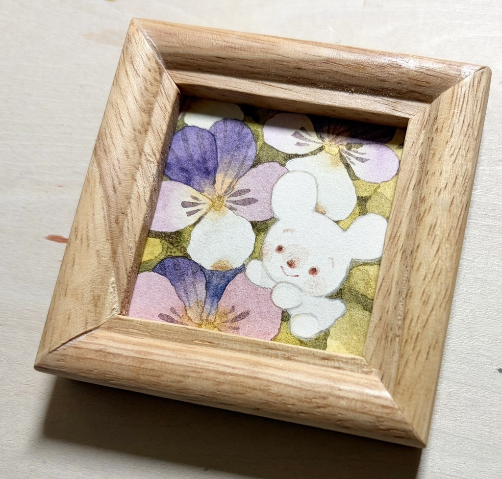 三色菫の季節:むらさき【額付ミニ原画】