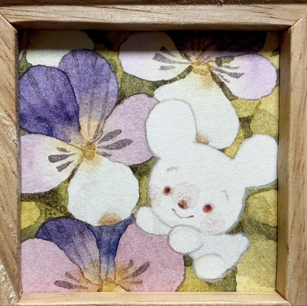 三色菫の季節:むらさき【額付ミニ原画】