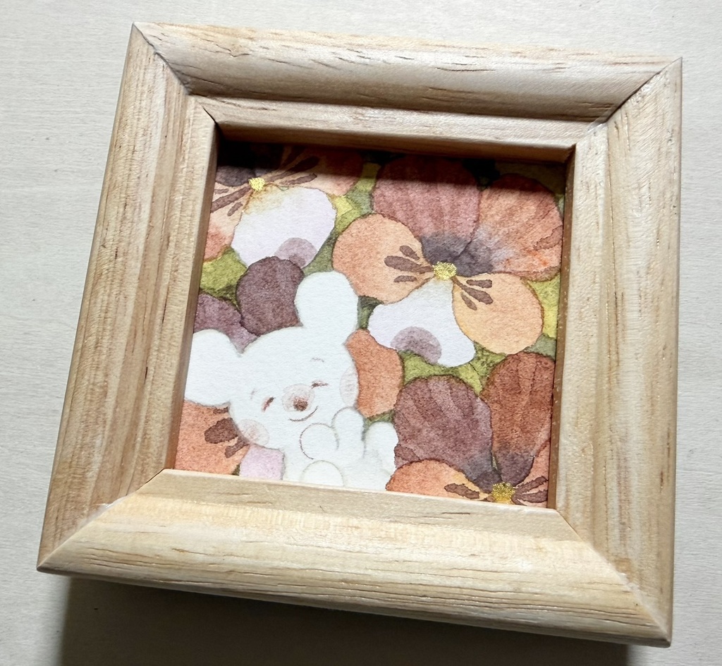 三色菫の季節:だいだい【額付ミニ原画】