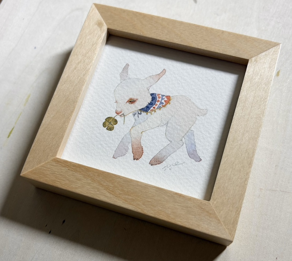 しあわせの四つ葉【額装小作品】