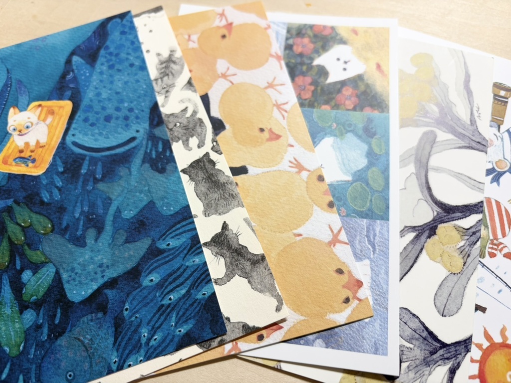 ポストカードセット（いぬ＆ねこ）【6枚組6柄】