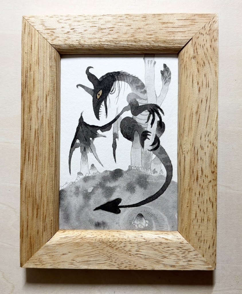 ジャガイモの芽の悪魔【額付ミニ原画】