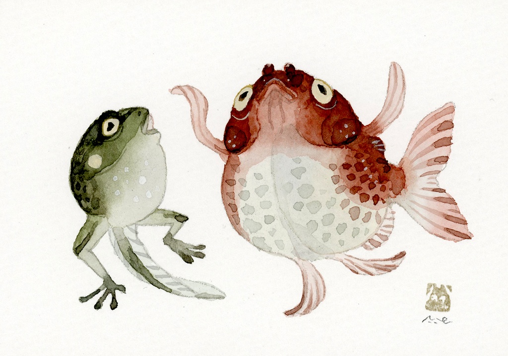 まわりこまれた【額付ミニ原画】