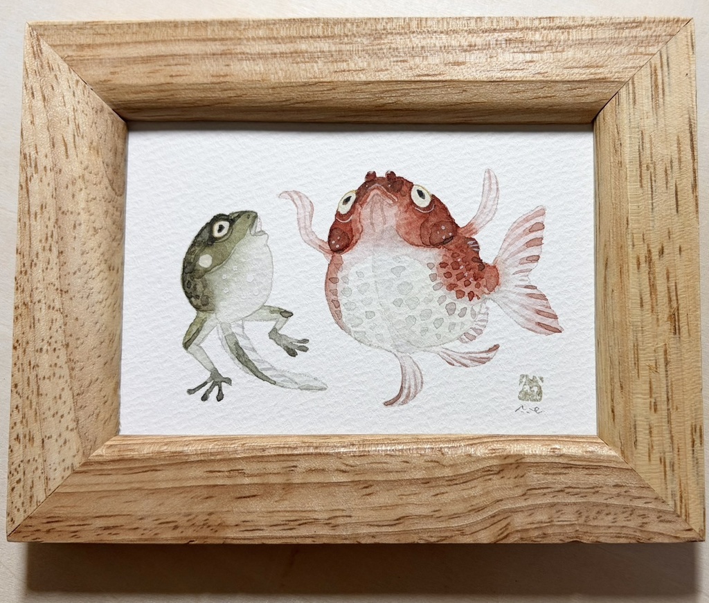 まわりこまれた【額付ミニ原画】