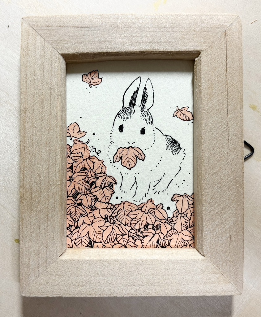 風やんで【額付ミニ原画】