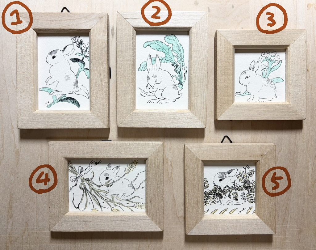 うさぎの窓【額付ミニ原画】