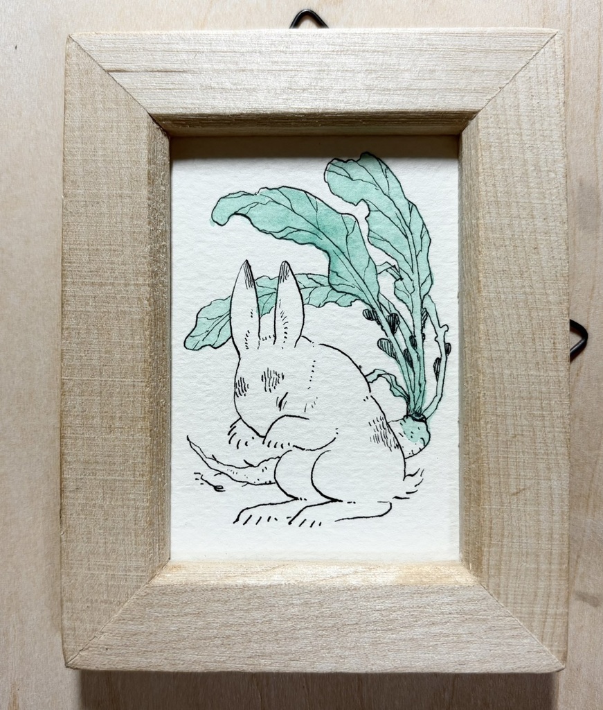 うさぎの窓【額付ミニ原画】