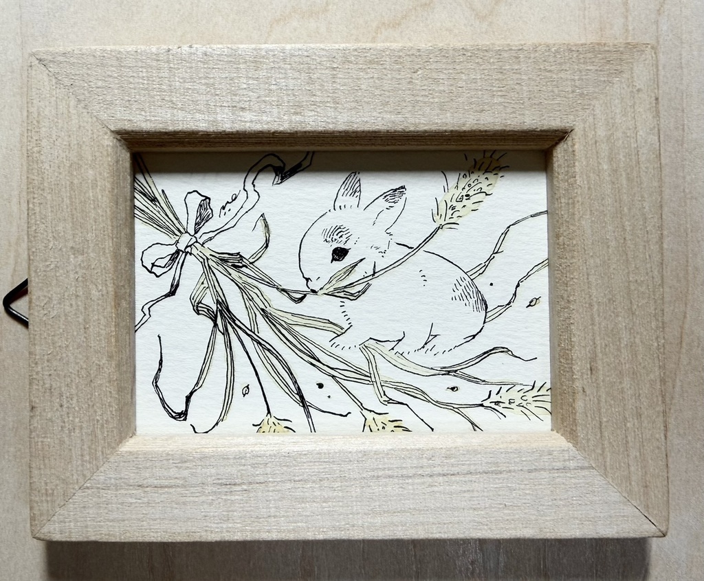 うさぎの窓【額付ミニ原画】