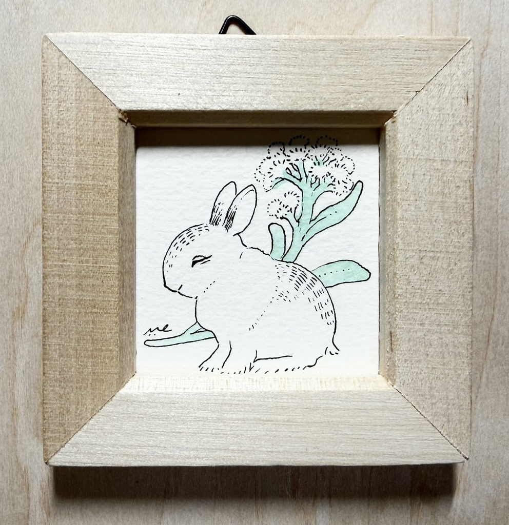 うさぎの窓【額付ミニ原画】