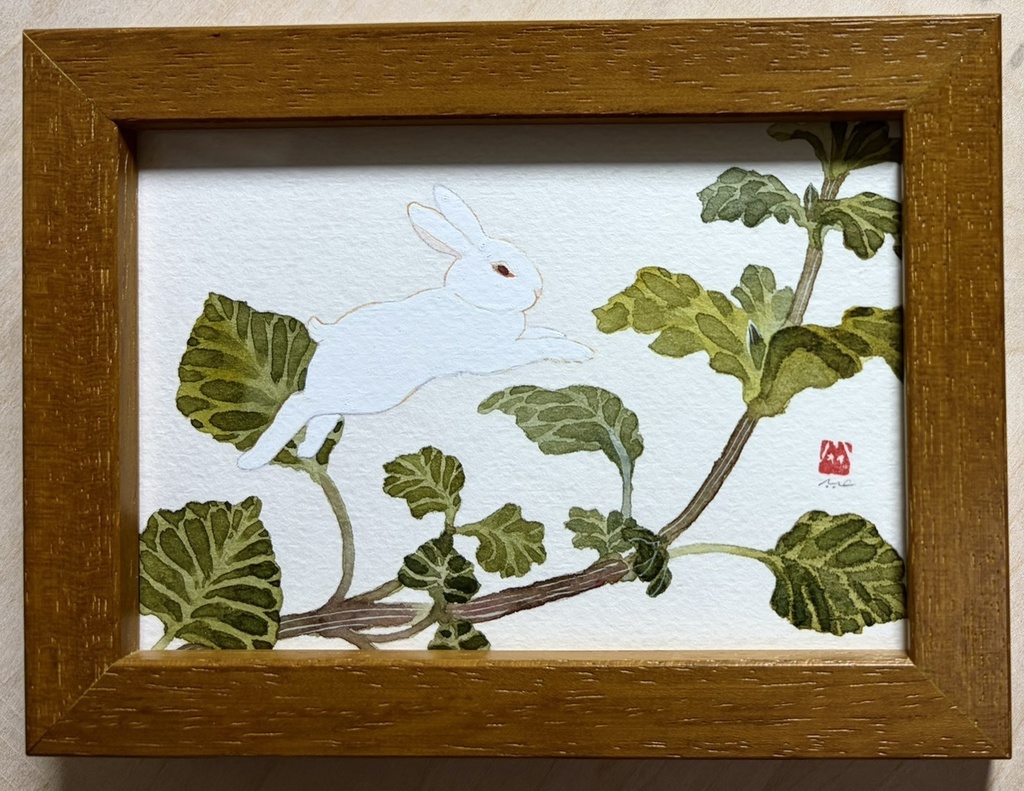 しあわせでうたいよろこびではねよ【額装小作品】