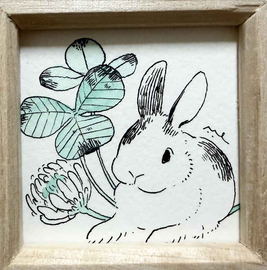 うさぎの窓2【額付ミニ原画】