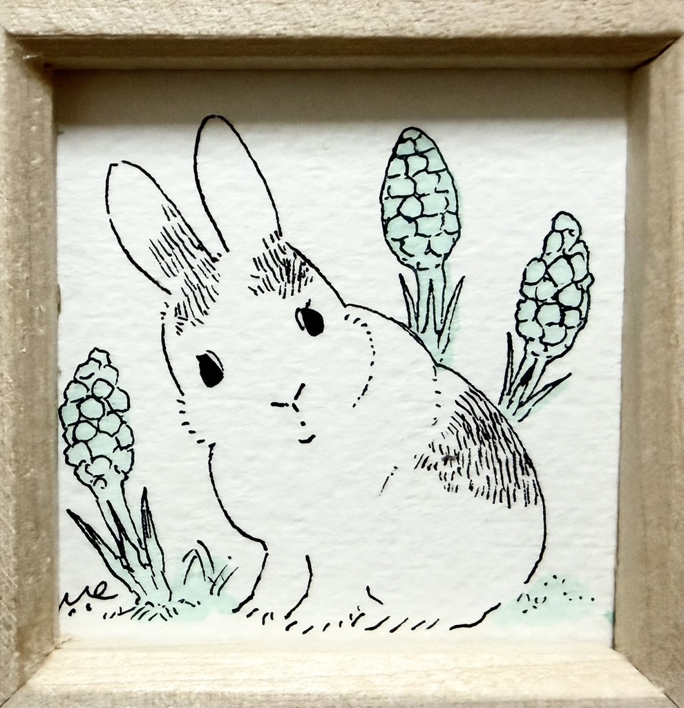 うさぎの窓2【額付ミニ原画】