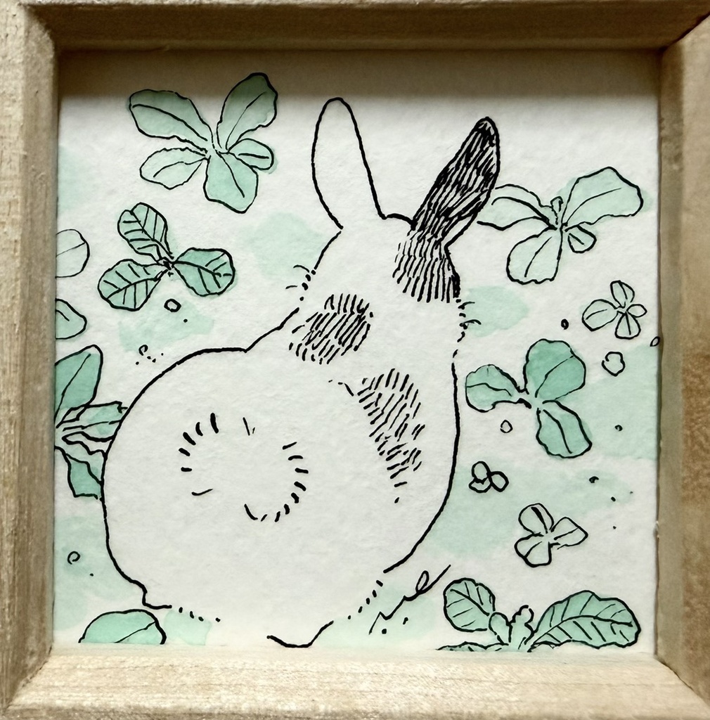 うさぎの窓2【額付ミニ原画】