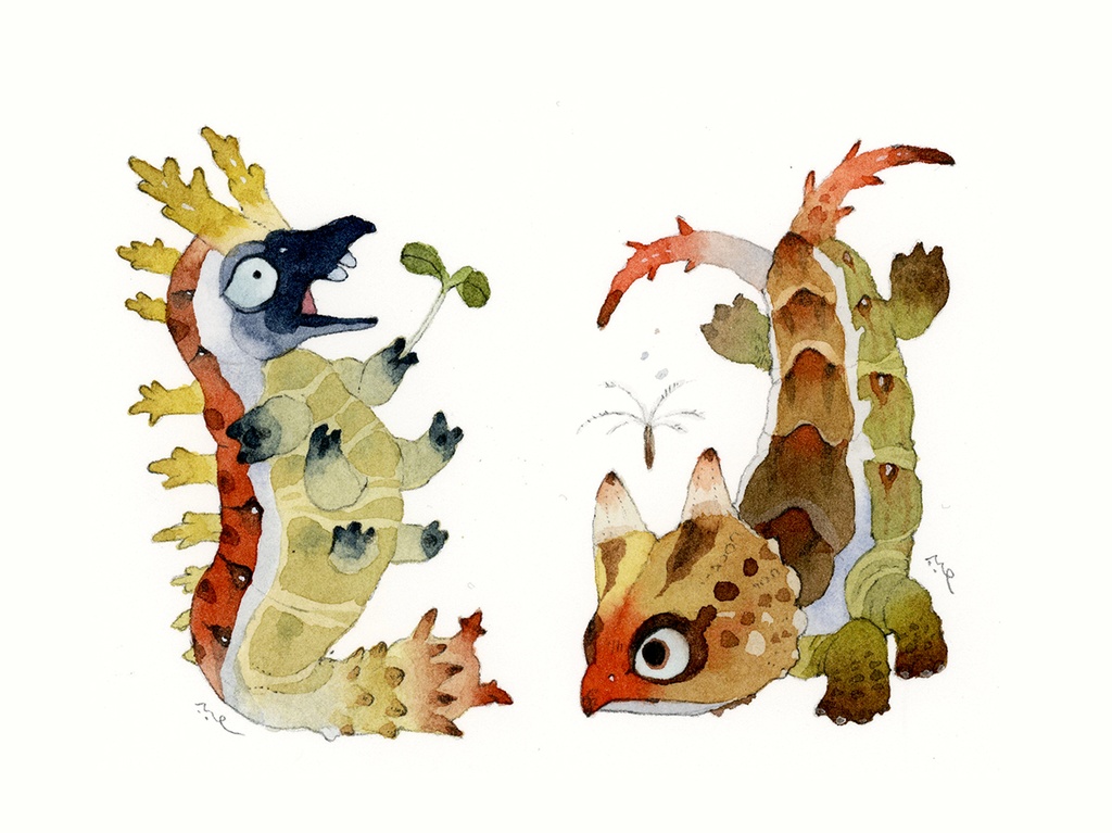 ふたつおムイモン【額付ミニ原画】