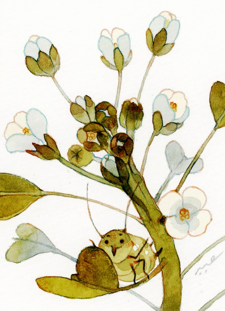 ハートしゃらしゃら【額付ミニ原画】