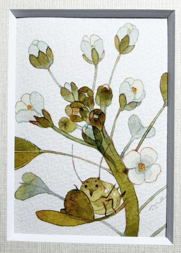 ハートしゃらしゃら【額付ミニ原画】