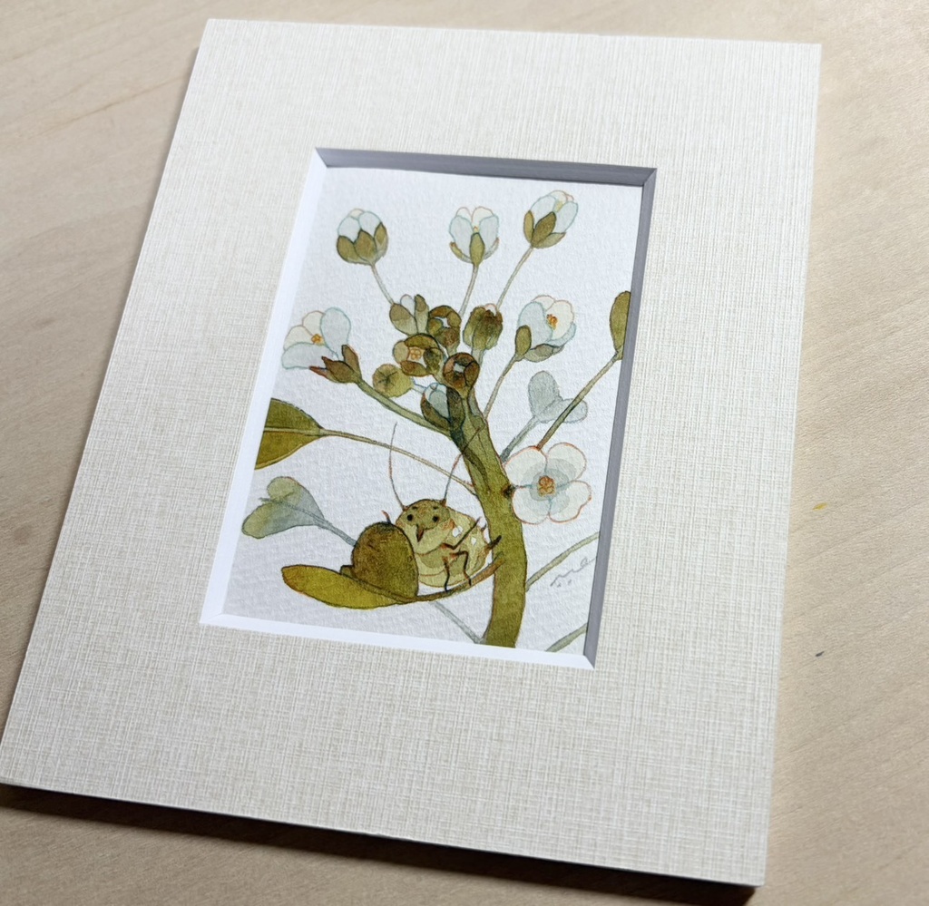 ハートしゃらしゃら【額付ミニ原画】