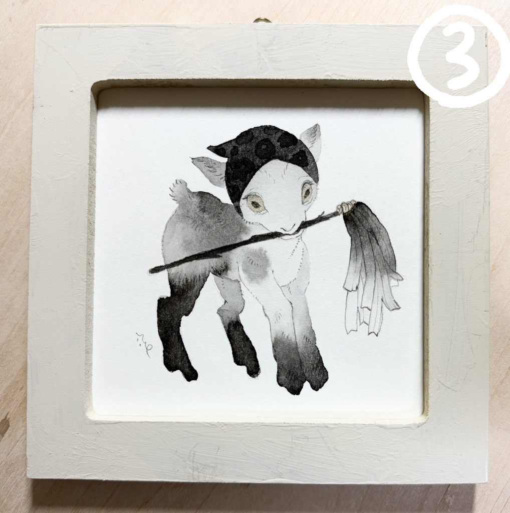 お祝いごとの支度【額付ミニ原画】