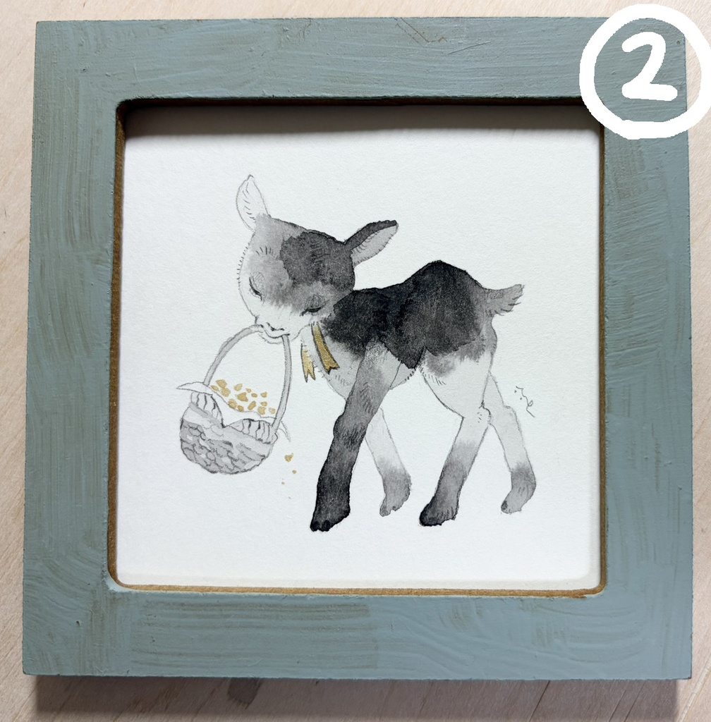 お祝いごとの支度【額付ミニ原画】